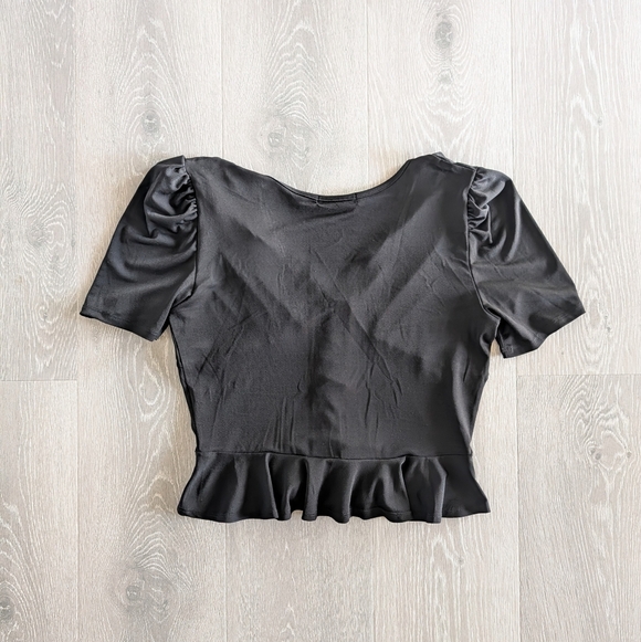 Liberty Love Black Corset Peplum Top - Size L - Picture 2 of 4